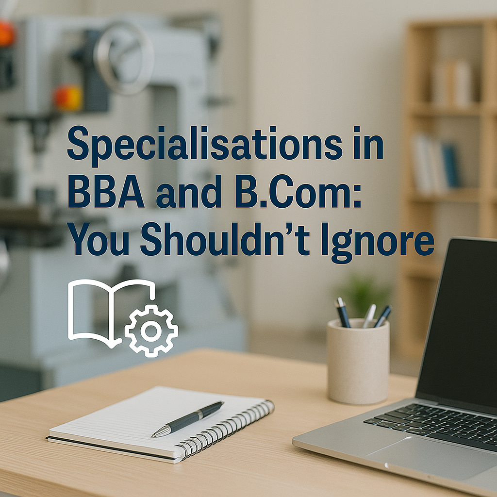 Students exploring BBA and BCom specialisations online
