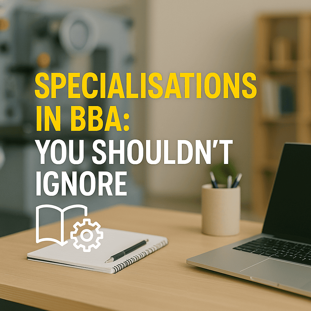 Students exploring BBA  specialisations online